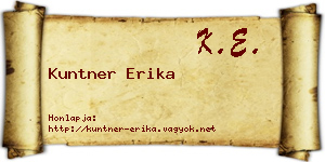 Kuntner Erika névjegykártya
